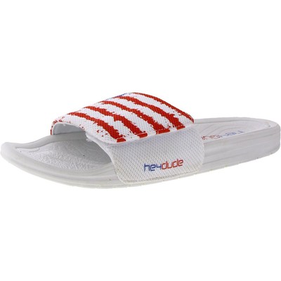Hey Dude Mens Phoenix White Slip On Slide Sandals Shoes 9 Medium (D) BHFO 0819