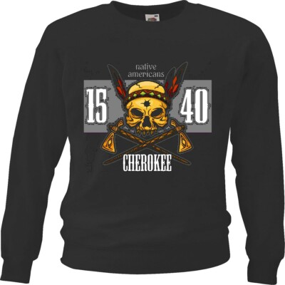 Sweatshirt NATIVE AMERICAN CHEROKEE INDIANER HÄUPTLING ROTHAUT WESTERN INDIANS