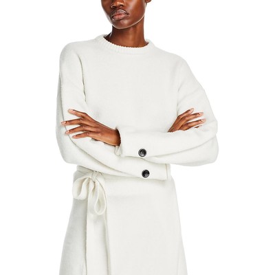 Proenza Schouler Womens Tara White Crewneck Pullover Sweater Top S BHFO 4626