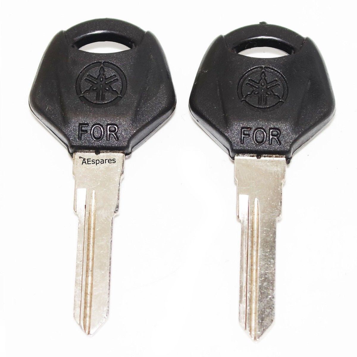 Pair Blank Key Set With Embossed Yamaha Logo YZF R1 R6 FZ1 FZ6 XJR12 