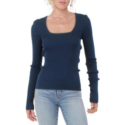

Remain Womens Serena Приталенный пуловер с открытой спиной и рюшами с рюшами BHFO 0550, Total eclipse