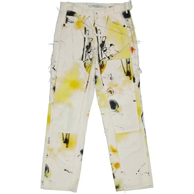 Pre-owned Off-white Multicolor Futura Abstract Carpenter Trousers, Brand Size 32