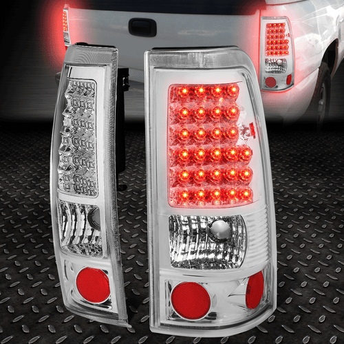 [FULL LED]FOR 99-03 CHEVY SILVERADO GMC SIERRA TAIL LIGHT REAR BRAKE LAMP CHROME