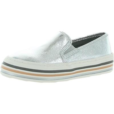 INC Girls Skyler Silver Flat Loafers Shoes 11 Medium (B,M) Little Kid BHFO 8568