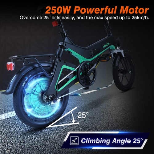 DOHIKER Elektrofahrrad Mountainbike EBike 16Fahrrad mit Motor 25kmh bis120kg
