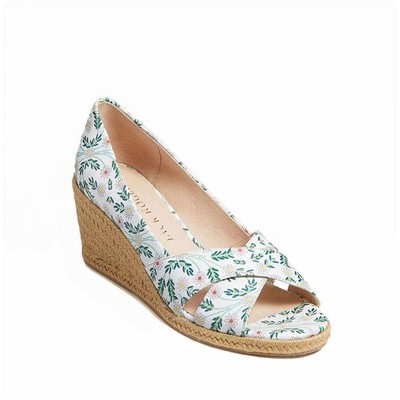 

Женские белые босоножки на танкетке Jack Rogers Palmer Criss Cross 5 Medium (B,M) 6650, White daisy