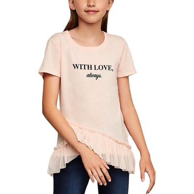 Футболка-туника с рюшами и рисунком Girls With Love Always Pink BCBGirls L BHFO 4261