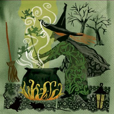 Ideal Home Range 20 Count Decorative Paper Napkins, Cocktail, Witch