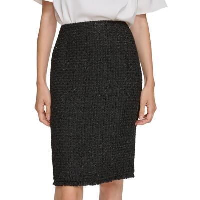 Женская твидовая юбка-карандаш с текстурой Calvin Klein длиной до колен BHFO 1561