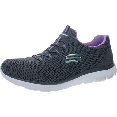 

Женские крутые классические повседневные и модные кроссовки Skechers 10 Medium (B,M) 1438, Charcoa/lavendar