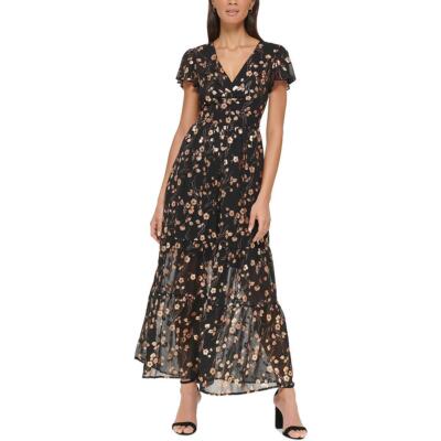 Длинное вечернее макси-платье Kensie Womens Metallic BHFO 0722