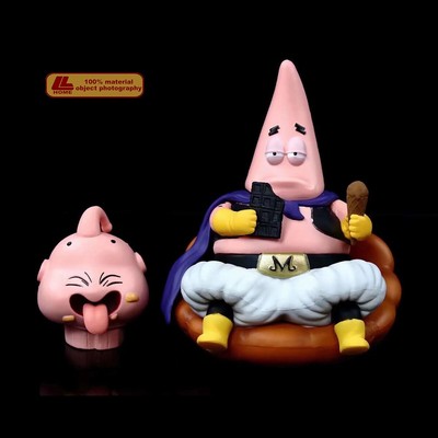 Anime Dragon Ball Z Fat Majin Buu eating Sit Cute two heads Figure Statue Gift