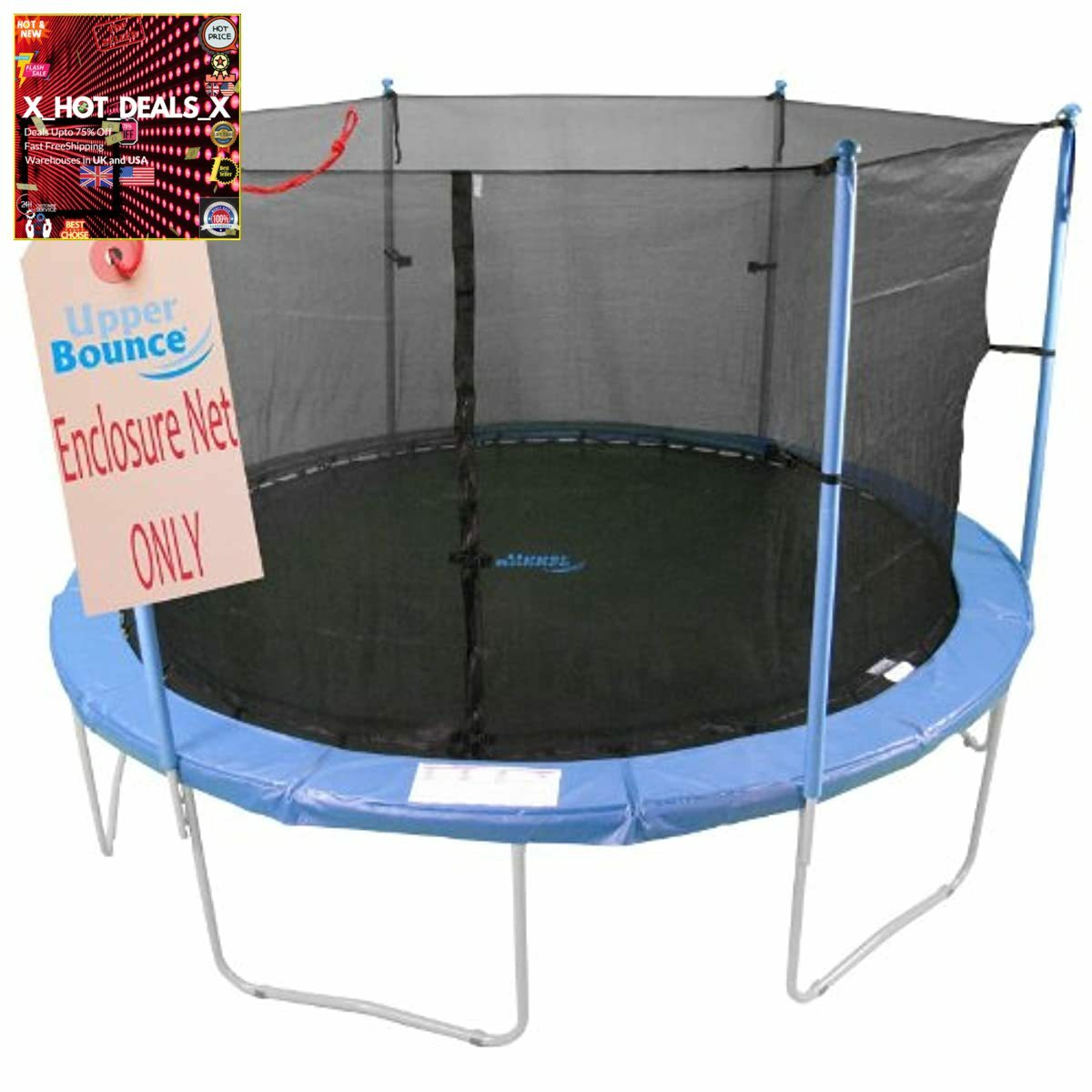 Upper Bounce Trampoline Replacement Enclosure Safety Nets With Adjustable Straps Ebay