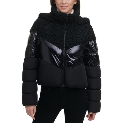 Женская черная куртка-пуховик DKNY из смешанной ткани для холодной погоды, пальто-пуховик M BHFO 5253