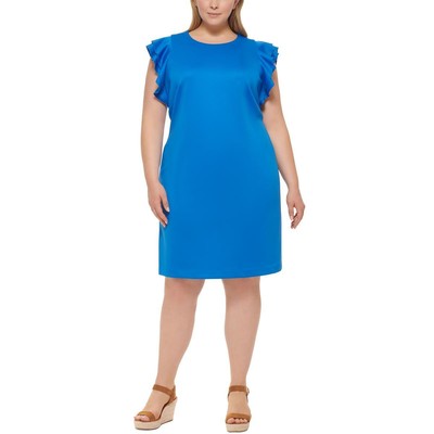 

Женское синее платье-футляр с развевающимися рукавами Tommy Hilfiger Plus  BHFO 3816, Cerulean