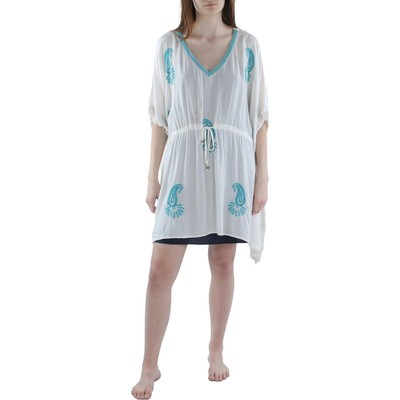 

Пляжная накидка La Moda с белыми кисточками и вышивкой  BHFO 5781, Белый