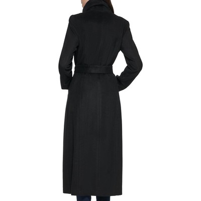 Pre-owned Cole Haan Womens Wool Blend Belted Long Wool Coat Outerwear Bhfo 2398 In Ice Blue