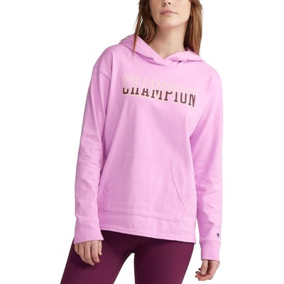 

Champion Womens Logo Comfy Activewear Hoodie Loungewear BHFO 6383, Paper orchid