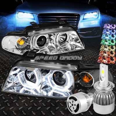 ХРОМИРОВАННАЯ 3D RGB ЦВЕТНАЯ ФАРА ANGEL EYES + БЕЛЫЙ СВЕТОДИОД H7 HID с ВЕНТИЛЯТОРОМ ДЛЯ 96-01 B5 A4