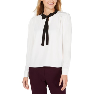 Женская белая блузка с завязками на шее Calvin Klein Petites PXL BHFO 7048
