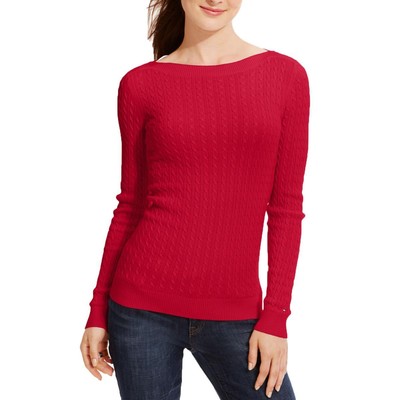 

Tommy Hilfiger Женский красный пуловер вязанной вязки Cate  BHFO 0163, Scarlet