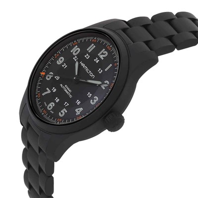Pre-owned Hamilton Khaki Field Titanium Automatic Black Dial Men's Watch H70665130