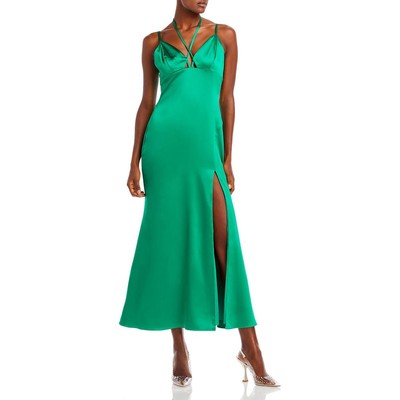 

Зеленое атласное вечернее платье-комбинация Aqua Womens  BHFO 3916, Зеленый