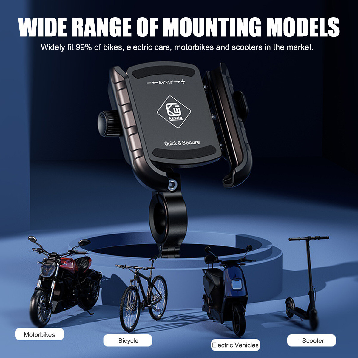 Motorcycle Phone Mount Auto Lock Upgrade Military Anti-Shake Bike Phone Holder