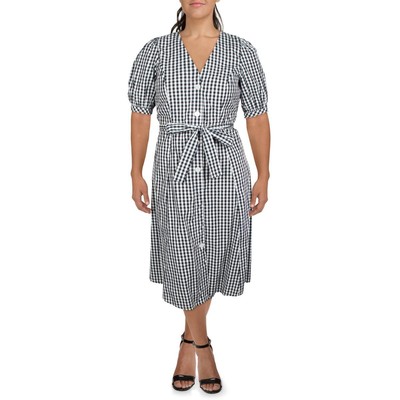 Женская черная хлопковая рубашка-рубашка в клетку от Tommy Hilfiger 8 BHFO 6453