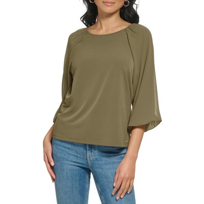 Женская зеленая рабочая одежда Calvin Klein, офисная однотонная блузка-рубашка M BHFO 1616