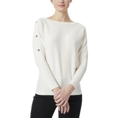 

Женский пуловер-свитер с круглым вырезом Jones New York с украшением BHFO 6998, Jones white