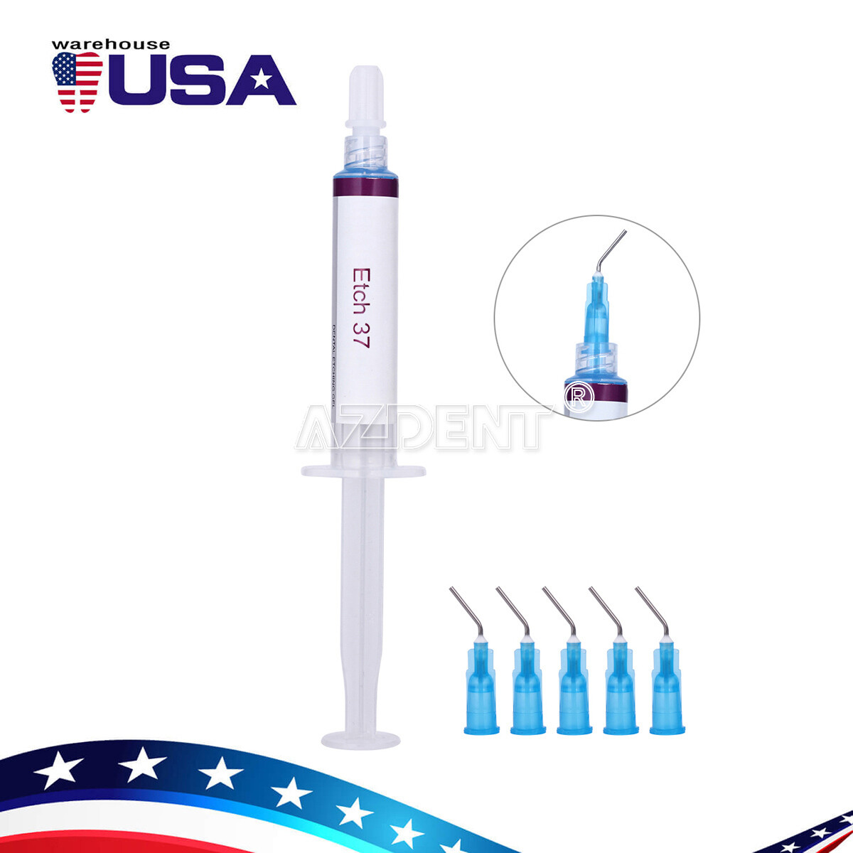 Dental Acid Etch Etching Gel 37% Phos 5 ml/Syringe Cleaning Dentex