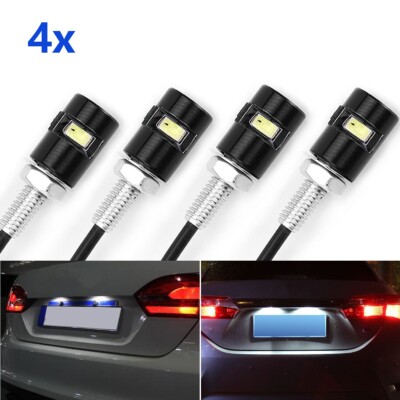 4pcs Motorcycle Car LED License Plate Light  Screw Bolt Lamp Bulbs