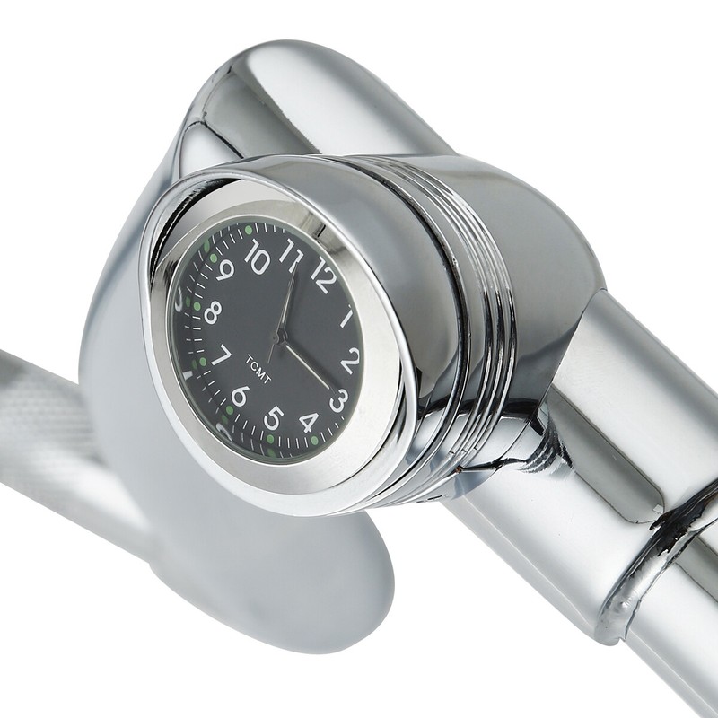 1-1/4" Front Chrome Handlebar Clock Mount Fit For Harley Custom Cruiser Chopper