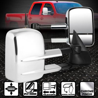 ДЛЯ ГРУЗОВИКОВ СЕРИИ 88-98 GM C/K ВЫДВИЖНОЙ РЫЧАГ ХРОМИРОВАННАЯ ПАРА БУКСИРОВОЧНЫХ ЗЕРКАЛ ЗАДНЕГО ВИДА