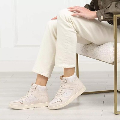 COACH COACH HI TOP COATED CANVAS SNEAKER CHALK KEINE ANGABE NEU & OVP 1476056