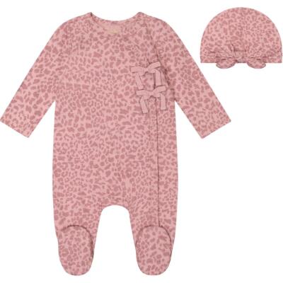 

Jessica Simpson Baby Girls Боди с длинными рукавами и оборками, Pink leopard