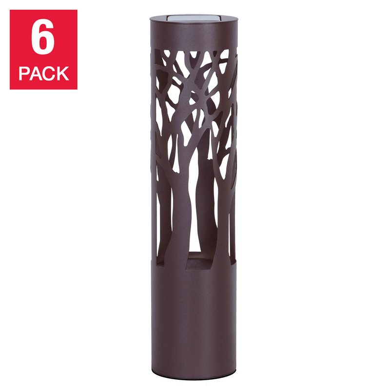 Tommy Bahama Bollard 6-Pack LED Path Lights, Warm White 12-Lumens, Solar Powered