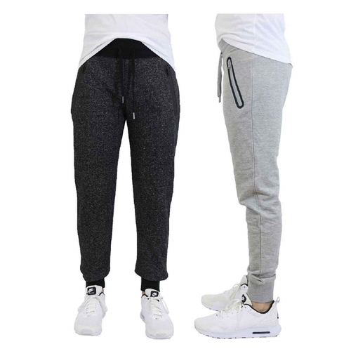 DARESAY 2 Pack of Mens French Terry Joggers Casual Active Gym Running Sweatpants