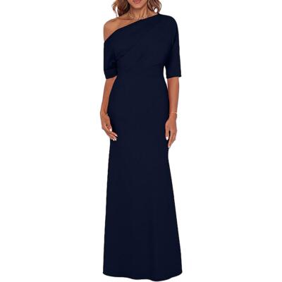 Betsy & Adam Womens Cowl Neck Elbow Sleeve Evening Dress Gown Petites BHFO 6248