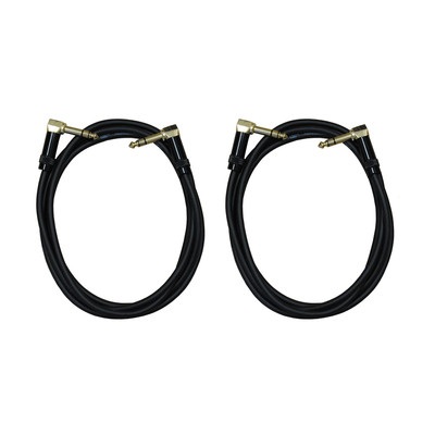 Audio2000's E25112P2 12Ft 1/4'' TRS Right Angle to TRS Right Angle Cable (2 Pack)