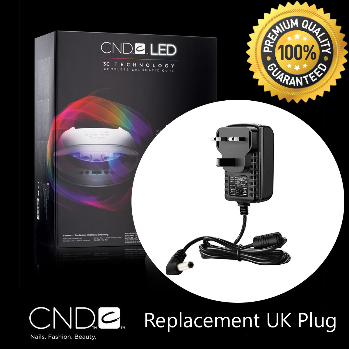 CND BRISA Nail Lamp Replacement Lead UK Plug AC Adaptor Wire Cord LED Light