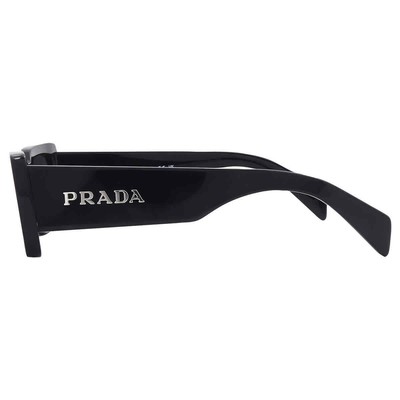 Pre-owned Prada Grey Rectangular Ladies Sunglasses Pr A07s 1ab5s0 52 Pr A07s 1ab5s0 52 In Gray