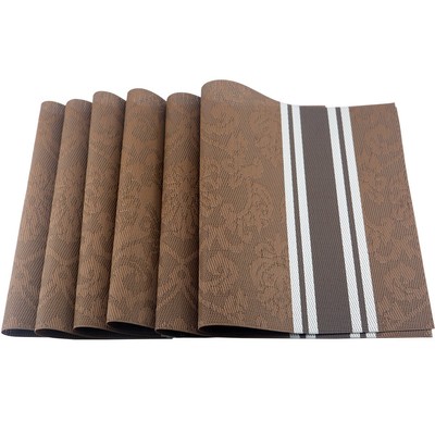 Luxury PVC Weave PlacematsDining Table Mat Anti-SlipHeat Insulation PlaceMatS...