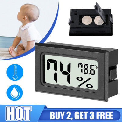 2 IN 1 Mini Hygrometer Thermometer Digital Indoor Humidity Gauge Monitor Meter