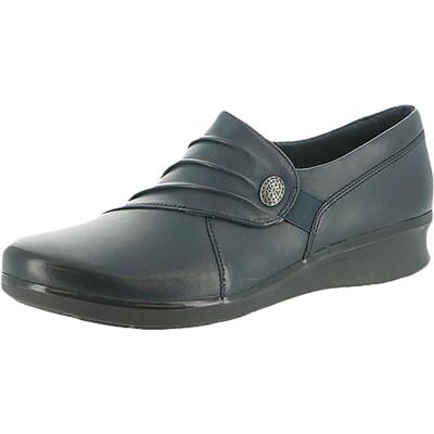 Темно-синие кожаные лоферы Clarks Hope Roxanne 5 Medium (B,M) BHFO 9983