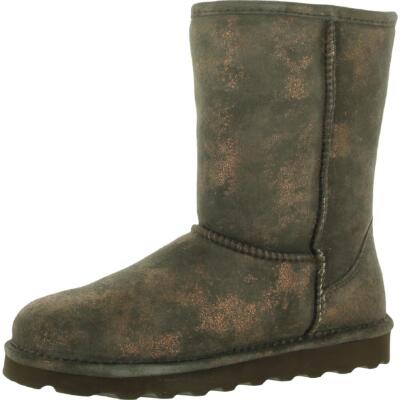 

Bearpaw Womens Elle Short Brown Shearling Boots Shoes 8 Medium (B,M) BHFO 1756, Earth antique