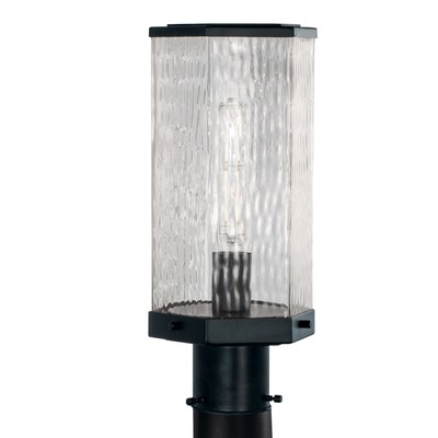 Norwell Lighting 1177-WAV Polygon 13'' Tall Post Light - Black