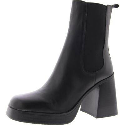 Женские ботинки Челси Steve Madden из кожи Сабета на блочном каблуке BHFO 5303