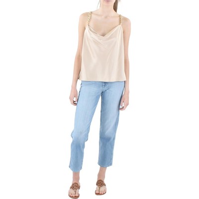 

Женская атласная блузка на бретельках Alice and Olivia, майка, рубашка BHFO 2756, Sand